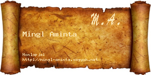 Mingl Aminta névjegykártya